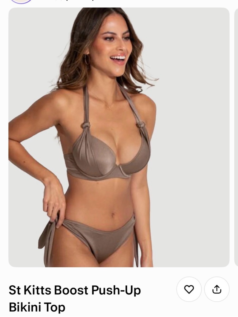 St Kitts Boost Push-Up Bikini set — Taupe